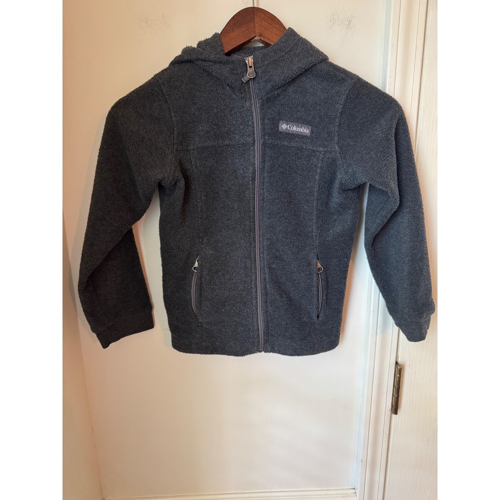 Columbia Kids Full Zip Fleece Hoodie Charcoal Gray WB6024 Size XS 6/7
